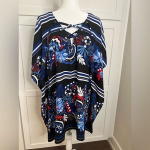 Tommy Bahama Bright Floral Coverup Lace Up Womens Size S/M